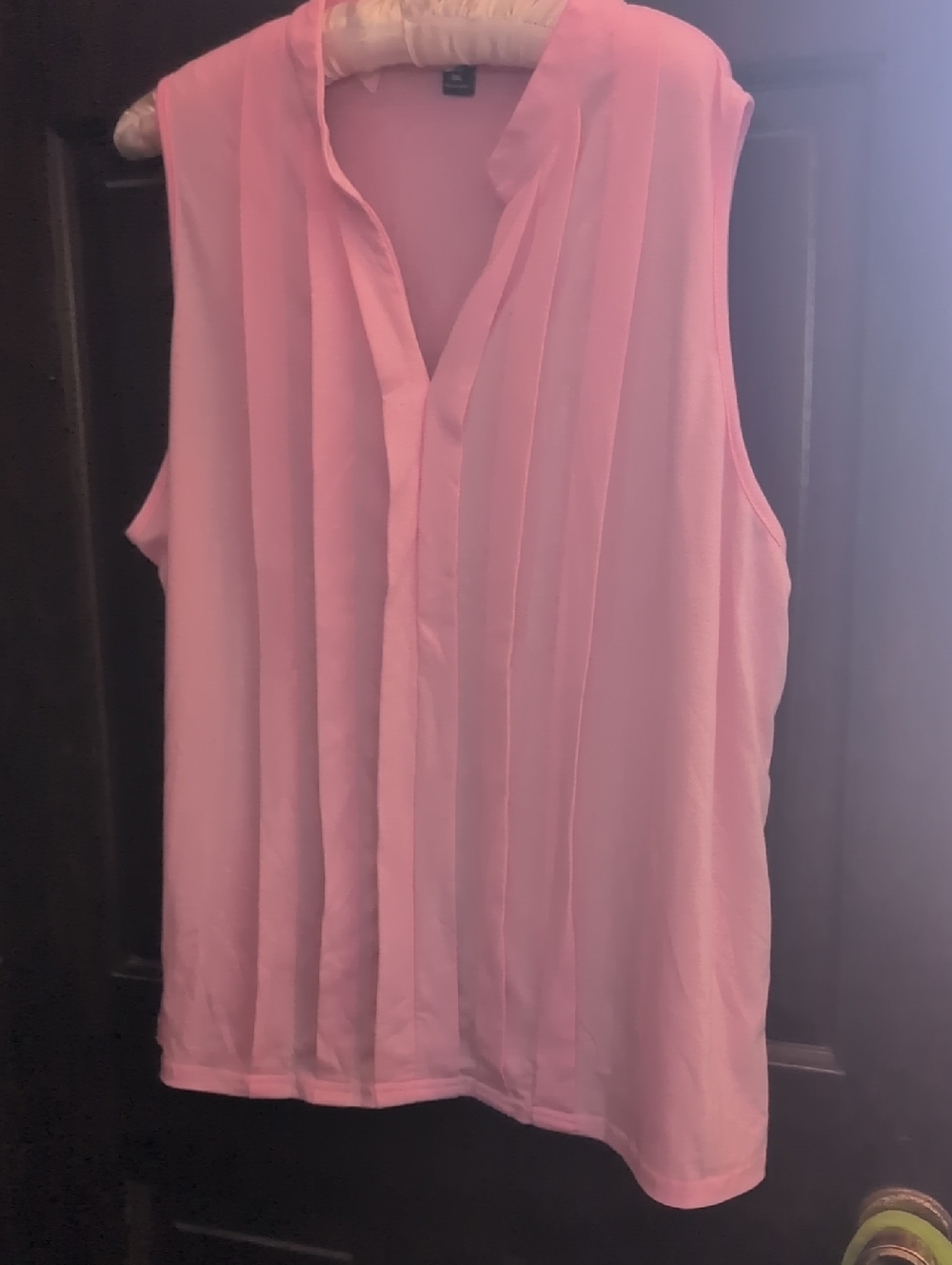 SHEIN Pink Pleated Front Sleeveless Camisole